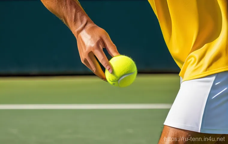 테니스 공 종류와 선택 기준 - **Prompt 1: The Focused Connection**
"A close-up, dynamic shot of an adult tennis player (male o...