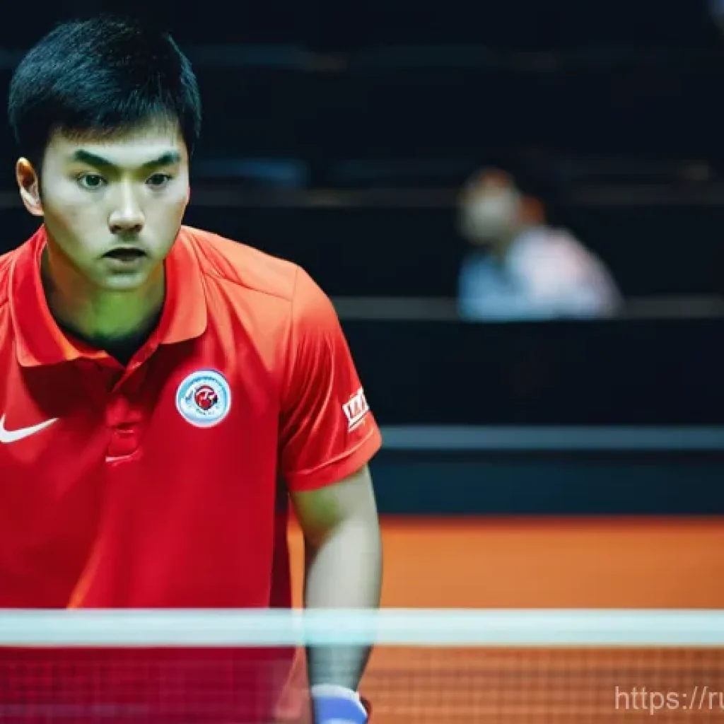 탁구 실전 경기 전략 - **Prompt 1: The Mental Chessboard**
"A high-angle, cinematic shot of two male professional table...