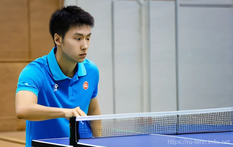 탁구 실력 향상을 위한 연습법 - **Transition from Defense to Offense (Block to Topspin):** A female table tennis player, demonstrati... 탁구 실력 향상을 위한 연습법 - **Transition from Defense to Offense (Block to Topspin):** A female table tennis player, demonstrati...