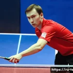 탁구 연습실 위치 정보 - **Prompt 1: Dynamic Play in a Professional Moscow Table Tennis Club**
A male professional table ...